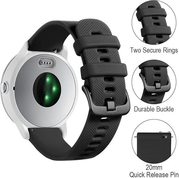 Силіконовий спортивний ремінець для смарт-годинників Garmin 20 мм V4281 фото
