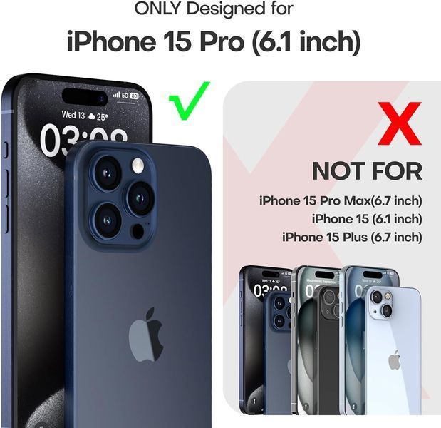 Прозорий чохол для iPhone 15 Pro V1624 фото