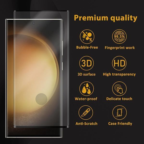 Комплект захисного скла (2 шт) HPTech для Samsung Galaxy S23 Ultra та захист камери (2 шт) V1559 фото