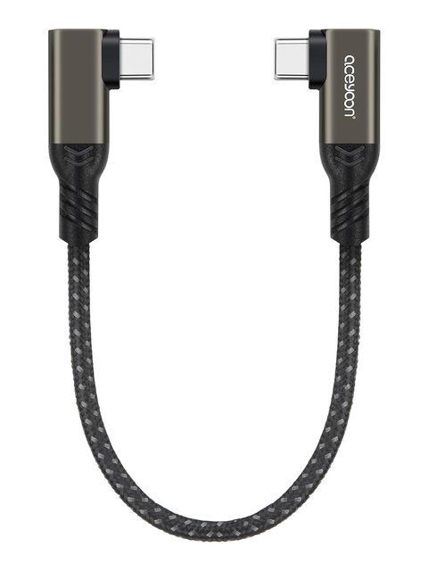 Кабель aceyoon USB-C - USB-C (20 см, 240 Вт) з Г-подібними роз'ємами V1360 фото