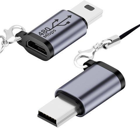Комплект з 2 адаптерів (роз'єм Micro USB "мама"-штекер Mini USB "тато") Seminer V1372 фото