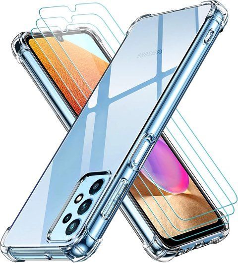 Прозорий чохол для Samsung Galaxy A32 4G + 3 захисні скла G3550 фото