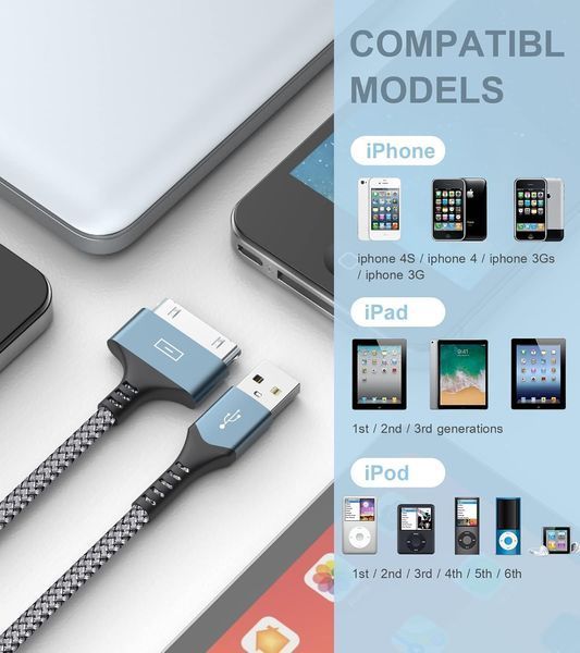 30-контактний USB-кабель для передачі даних і зарядного пристрою для iPhone G3224 фото