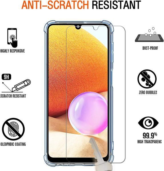 Прозорий чохол для Samsung Galaxy A32 4G + 3 захисні скла G3550 фото