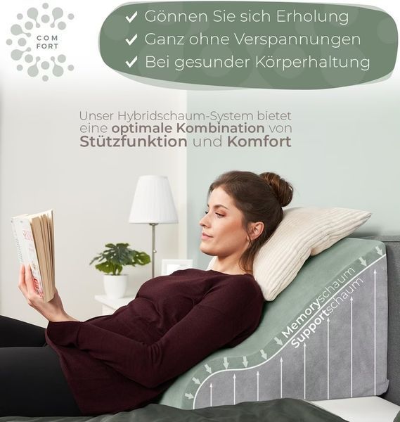 Ортопедична подушка для читання та відпочинку з піною Memory Foam V4518 фото