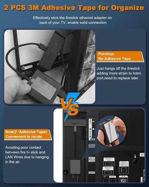 Мережевий адаптер Ethernet Micro USB RJ45 для ТВ стіків 2 штуки V4019 фото