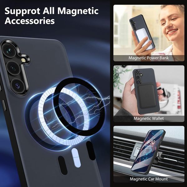 Захисний чохол Magnetic Design для Samsung Galaxy S24 з MagSafe + захисне скло V4437 фото