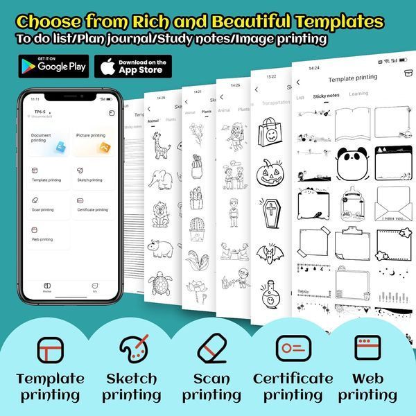 Портативний термопринтер для етикеток та наклейок з Bluetooth підключенням V4410 фото